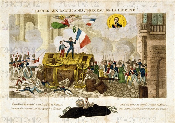 Baricade during 1830 French Revolution