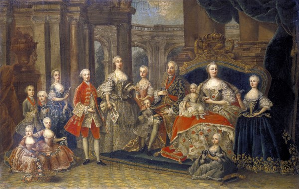 Austrian School c1764 'Austrian Royal Family' Maria Teresa