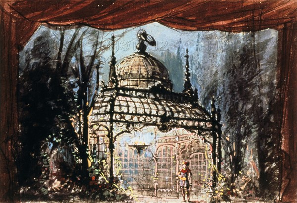 Set design for Mozart's "Magic Flute", 1791