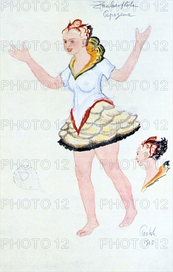 Costume design for Papegena, 1913