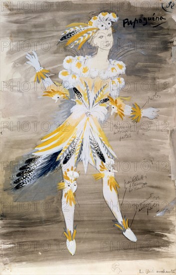 Costume design for Papegena,  mid 20th century