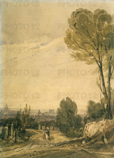 Parkes Bonington, Paris from Pere Lachaise