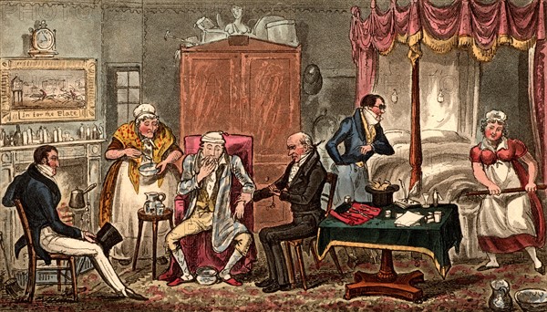 Robert and George Cruikshank, Jerry Suffering the Effects of Overindulgence