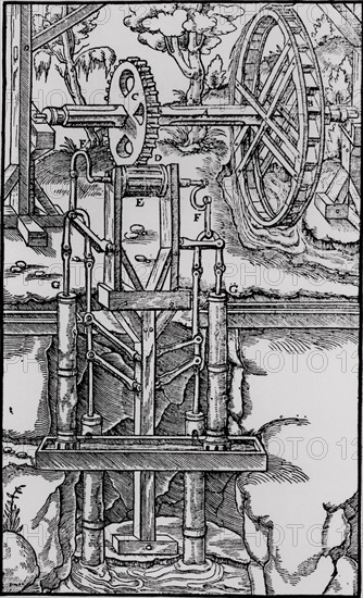 Pompes aspirantes drainant les eaux des mines