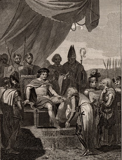 The English Barons presenting Magna Carta to King John