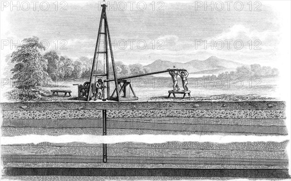 Sinking an exploratory bore hole using shearlegs