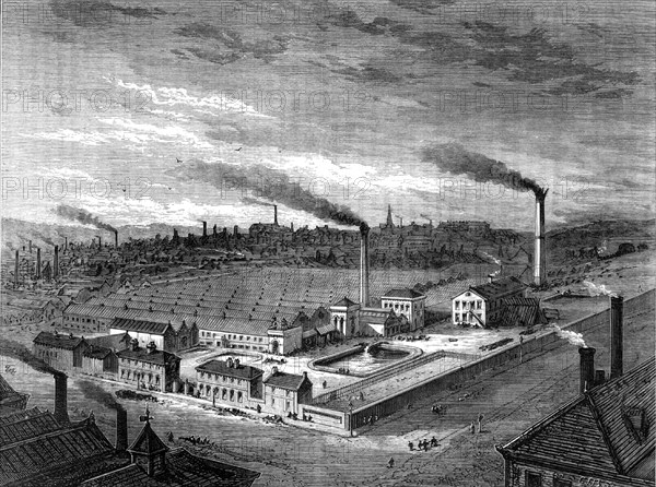 Isaac Holden & Sons' Alston wool combing works, Bradford, Yorkshire, England, c1880