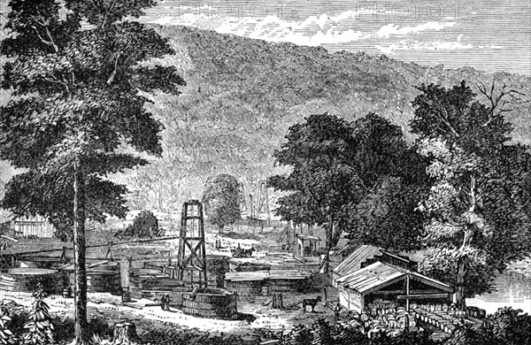Oil wells at Hyde and Egbert's Farm