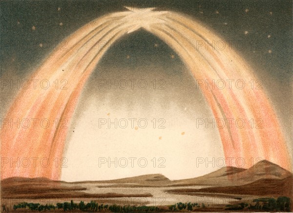 Aurora Borealis or Northern Lights observed from Guildford, Surrey, England, 14 October 1870