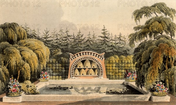 Design for garden with bee shelter