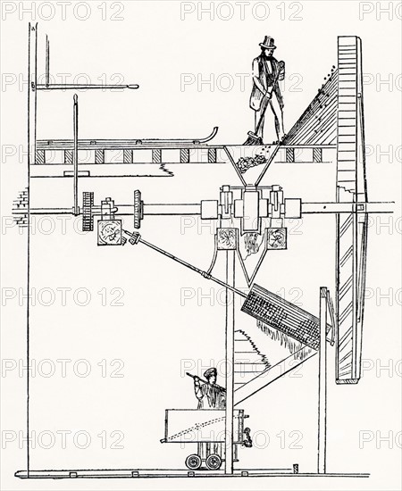 Steam-powered ore crush at a metalliferous mine