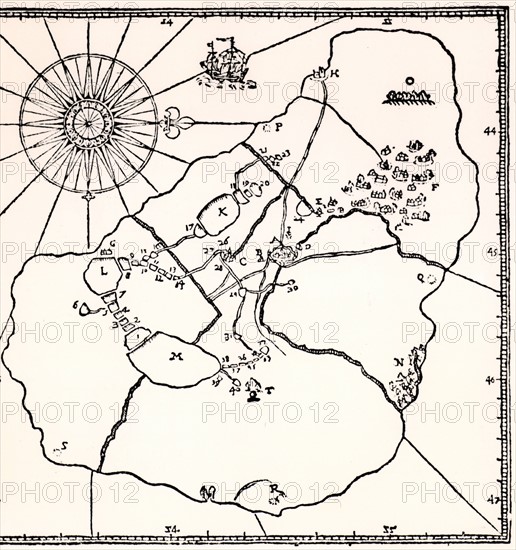 Tycho's map of the island of Hven