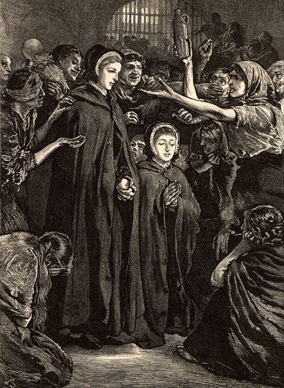 Elizabeth Fry visiting women prisoners