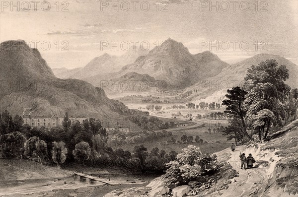 L'auberge de Capel Curig, vue depuis le mont Moel Siabod