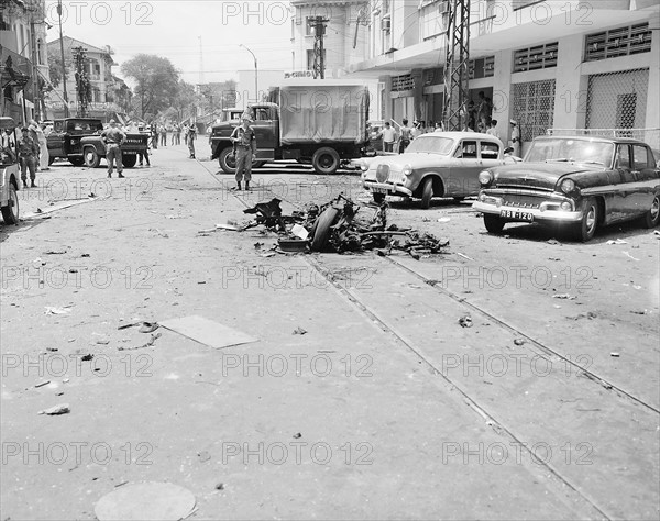Scene of Vietcong terrorist bombing in Saigon