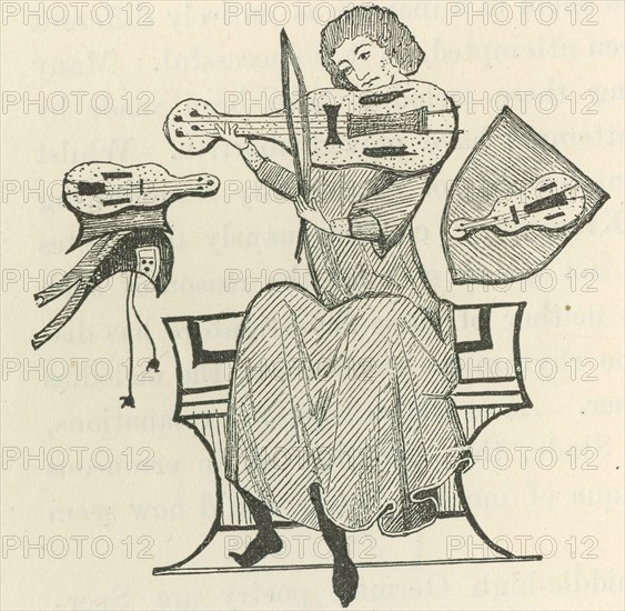 Reinmar of Hagenau,playing a small stringed instrument