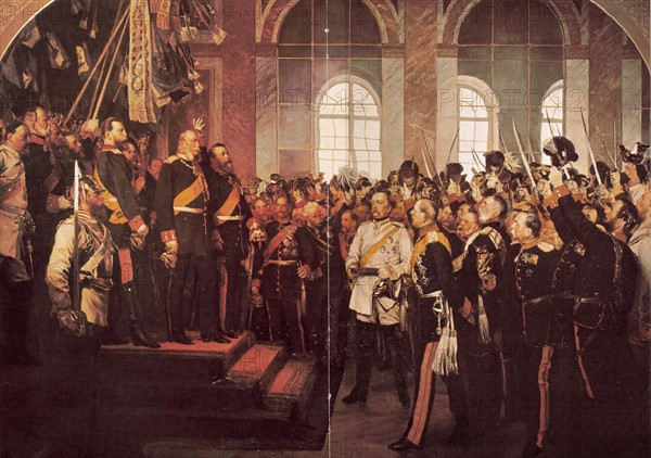 Wilhelm I King of Prussia  being proclaimed first Emperor of Germany