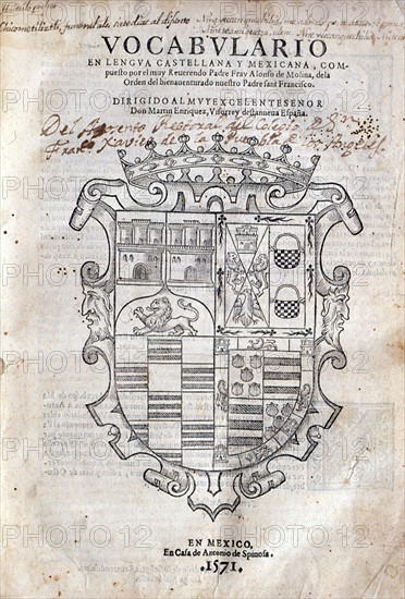 Title page of "Vocabulary in Castilian and Mexican Language"