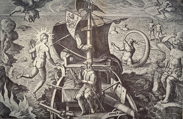 Ferdinand Magellan on his ship 'Victoria'