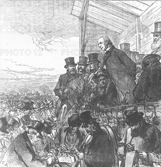 William Ewart Gladstone giving an election address