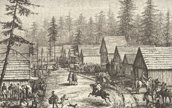 Busy street scene at Cisco Station,California, c1875