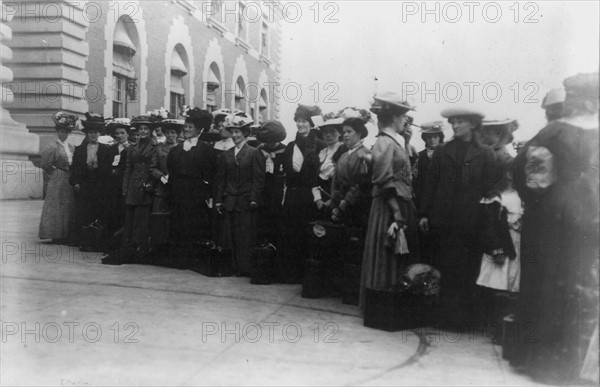 East European immigrants at Ellis Island, New York- USA