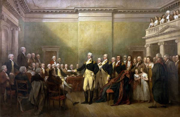 Trumbull, General George Washington resigns his position