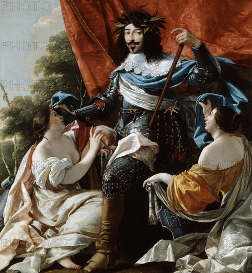 Vouet, Louis XIII between female figures