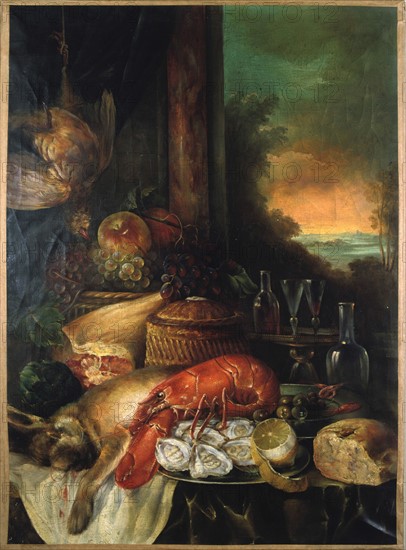 Anonyme, Nature morte avec un homard