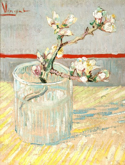 Van Gogh, Branche d'amandier en fleurs dans un verre