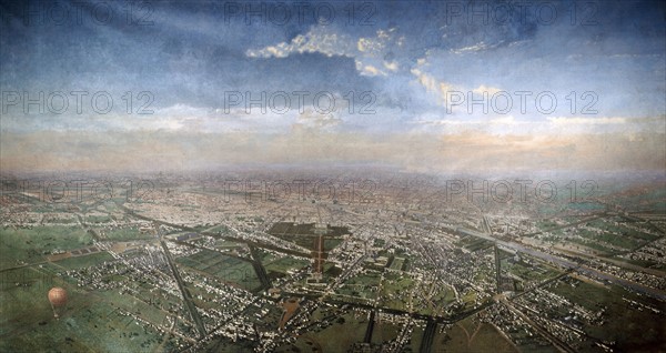 Navlet, General View of Paris from a Balloon