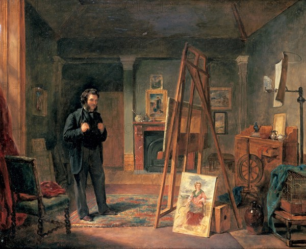 'Portrait of Thomas Faed in his Studio', oil on canvas