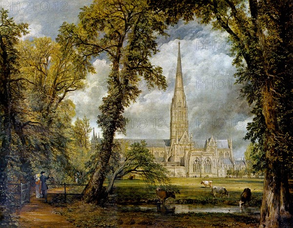 Constable, La cathédrale de Salisbury vue des prés