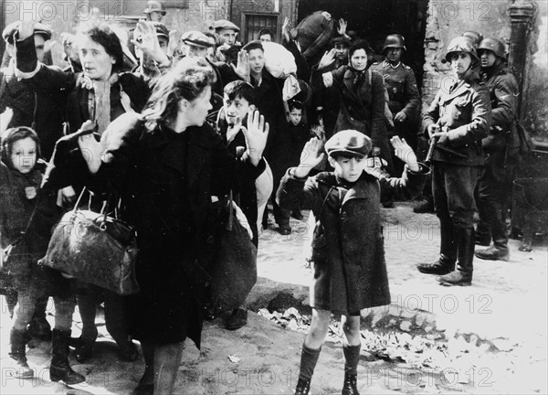 Warsaw ghetto: Jews being arrested