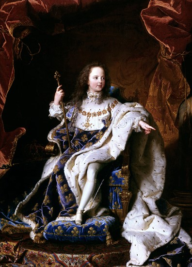 Portrait of King Louis XV of France in  1715 by Hyacinthe Rigaud, 1659-1743