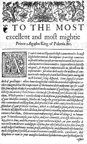 dedication to the king of Poland Sigismund II Augustus I in The Counsellor the first English translation of Wawrzyniec Grzymala Goslicki's De optimo senatore