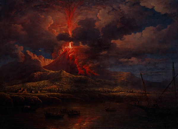 William Marlow, Vesuvius erupting at Night'