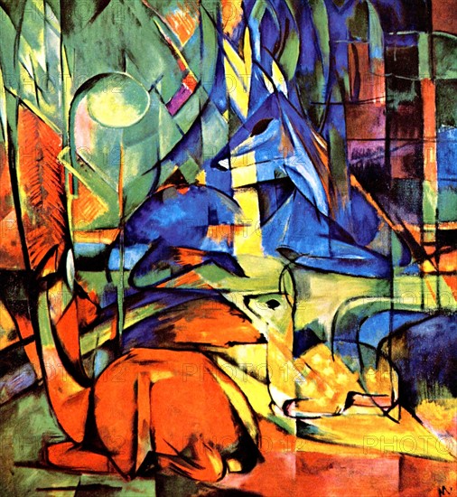 franz marc, Expressionist style painting circa 1913-14