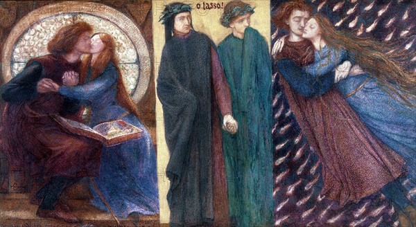 Dante Gabriel Rossetti, Paolo e Francesca da Rimini,1855