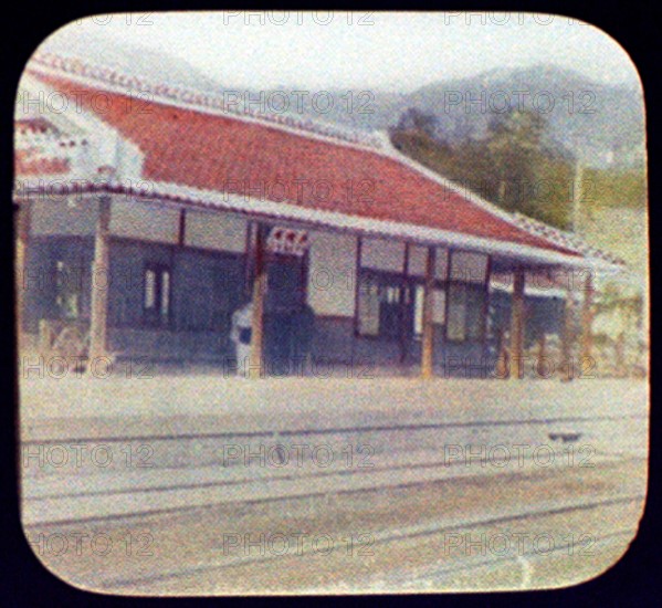 Railway station, Japan, 1895