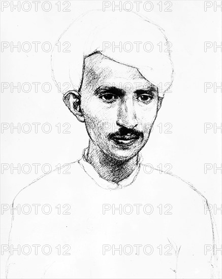 Pogany, Drawing of Mahatma Gandhi