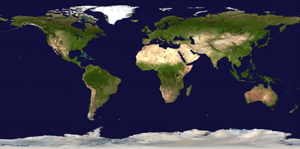 World oceans and  continents viewed from Space