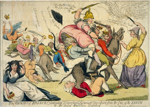 Cruikshank, Le génie de France extirpe le despotisme