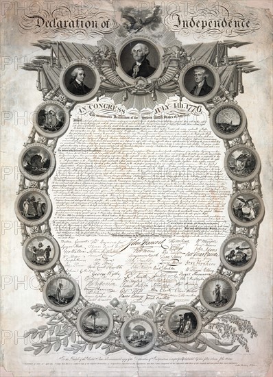 Reproduction d'un brouillon de la Déclaration d'Indépendance