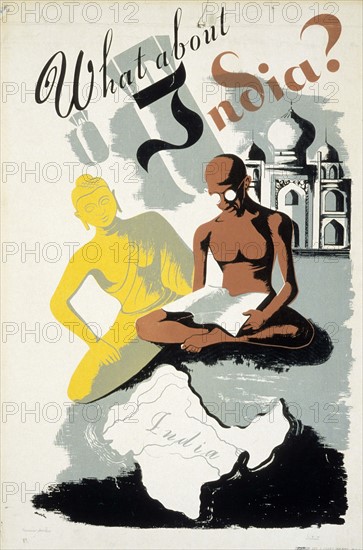 American poster pondering on the future of India