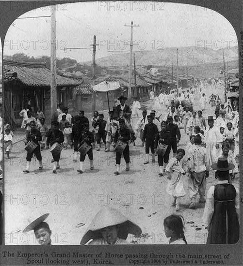 The Emperor's Grand Master of Horse passing through the main street of Seoul