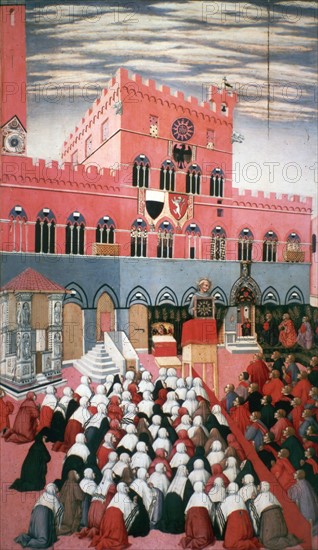 St Bernadino of Siena preaching in the Campo