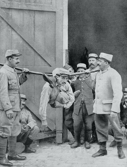 The Snake Man:  A contortionist entertaining his fellow French soldiers