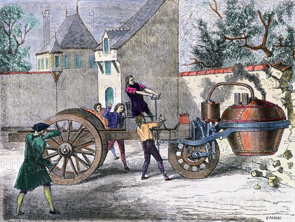 Steam carriage designed by Nicholas Cugnot