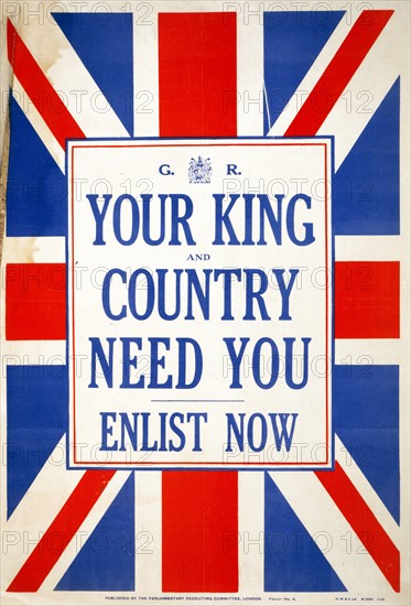 World War I poster for recruiting soldiers